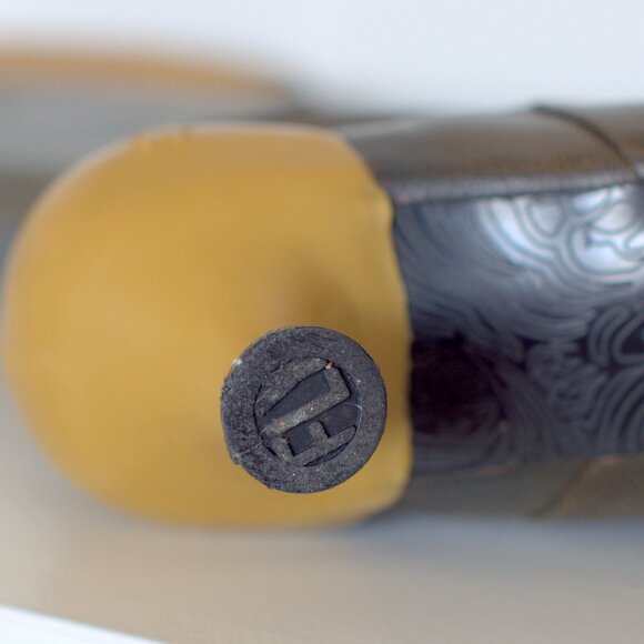 Fly of London Knee-High Olive Green & Gold Cuffed Leather Boots - Size 7 - Picture 6 of 10